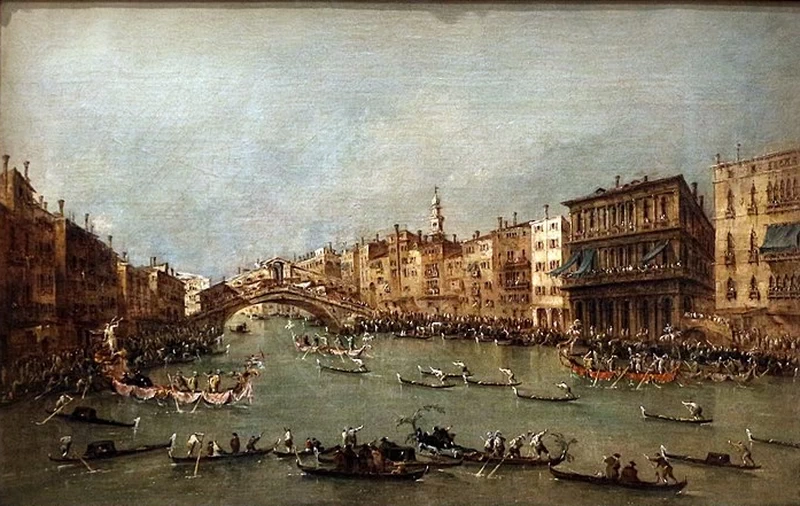 Regata nel Canal Grande presso il Ponte di Rialto - Calouste Gulbenkian Museum